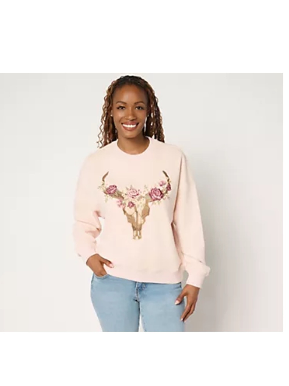 NWOT - DRIFTWOOD Jeans Teddy Crew Neck Embroidered Pullover- Mesa Rosa